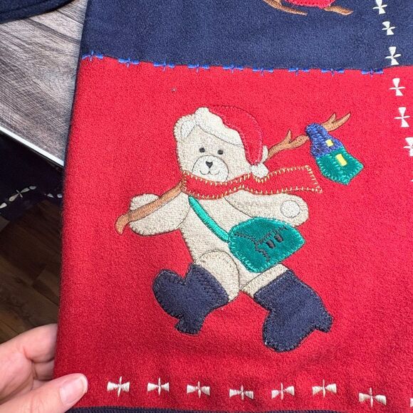 Vintage Keren Hart Christmas Teddy Bear Cardigan Sweater – Size M - Picture 4 of 7